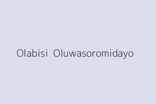 Olabisi  Oluwasoromidayo 